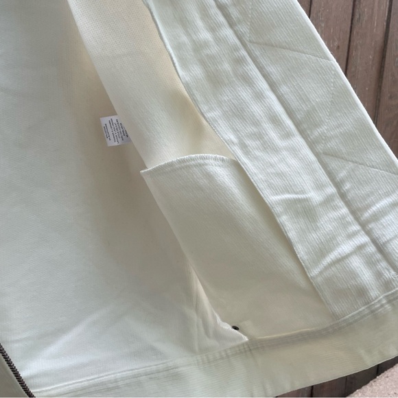 LILLA P Women’s White Moto Bomber Zip Up Corduroy Jacket NWOT Size Medium - Picture 9 of 15